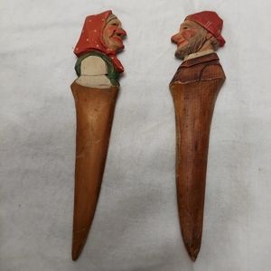 Folkart Vintage Wooden Handcarved Letter Openers Gift